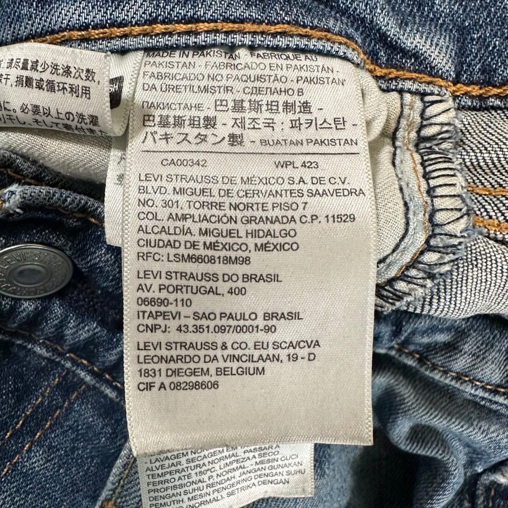 Levi's Jeans Mens 30x30 514 Straight Blue Stretch Distressed - Picture 10 of 12